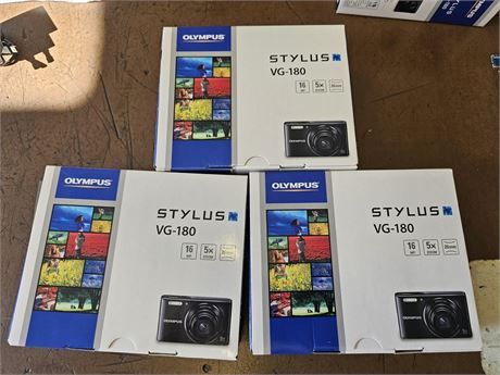 3 stk. digitalkameraer, OLYMPUS STYLUS VG-180