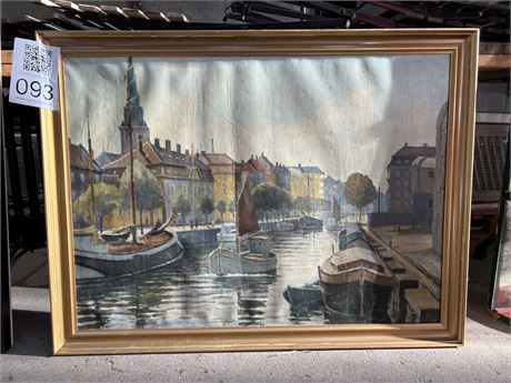 Maleri Ejner Grojs Christianshavns kanal