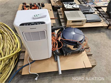 Heatmax aircondition og Nilfisk industristøvsuger