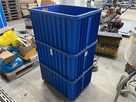 3 stk store opbevaringskasser
