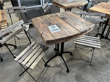 Cafebord / kabeltromlebord + 2 stole